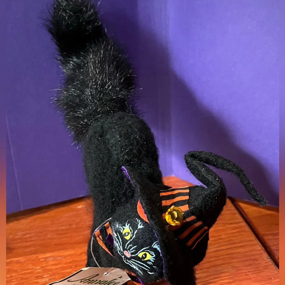 EUC with Tag Annalee Halloween 4” Scaredy Cat 300308 witch black cat